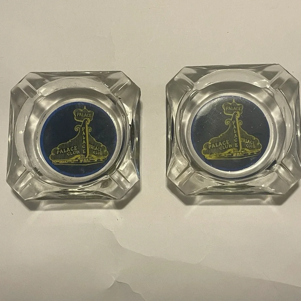 Vintage Palace Club Ashtray Reno Nevada Gambling Tobacciana Blue Yellow